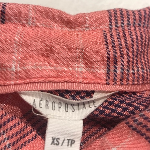 Aeropostale Pink Flannel Plaid Button-up Shirt - Picture 5 of 9